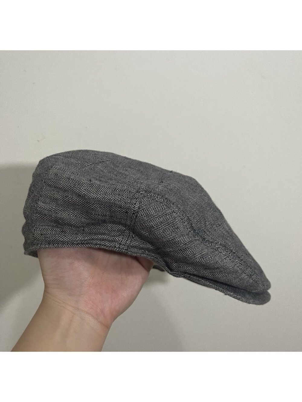 Stetson Driving Newsboy Cabby Gray Hat Cap 100% Pure Linen M (57cm) Old Money